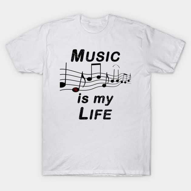 Music Is My Life T-Shirt by gdimido